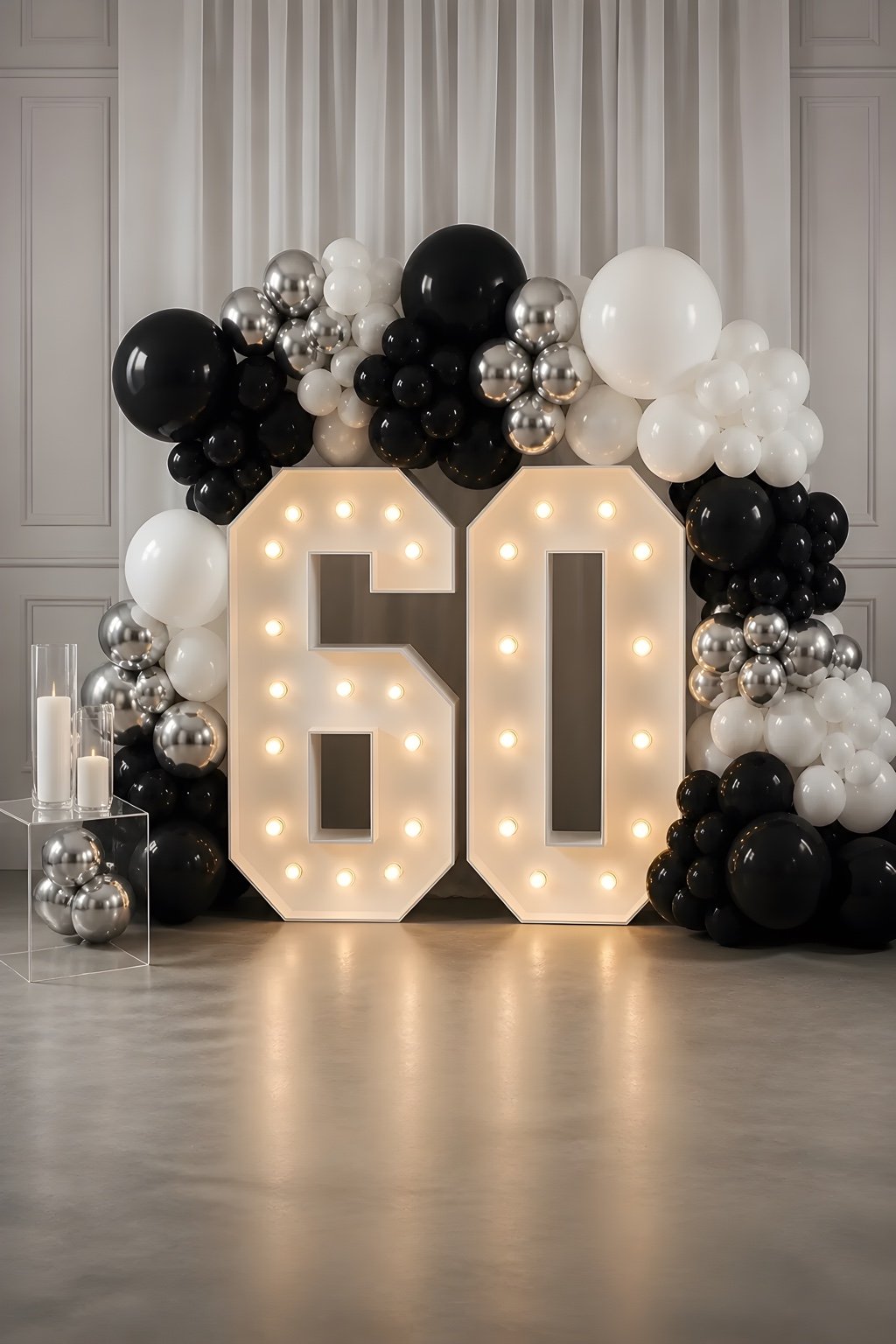 60th birthday marquee setup